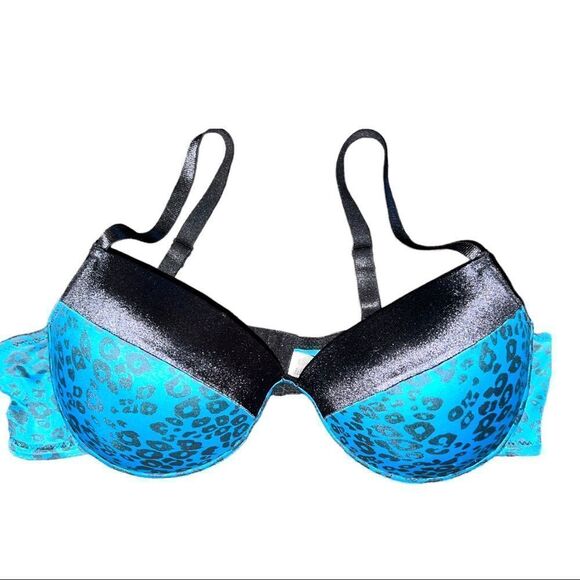 Cute black trim with blue animal print design! Push up! - Picture 5 of 7